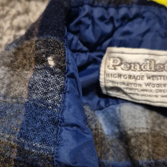 Vintage Pendleton Blue and Black Plaid Shirt - Picture 7 of 7